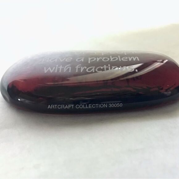 Amusing Comical Mathematical Quote Amber Brown FlatMarble Glass Paperweight - Picture 9 of 14